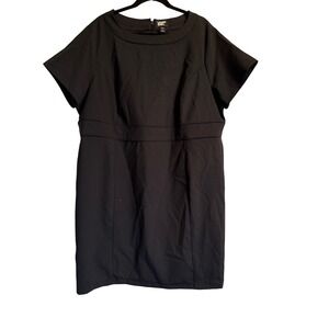 Lands' End Women's Black Career Work Dress Size 20W Short‎ Sleeve